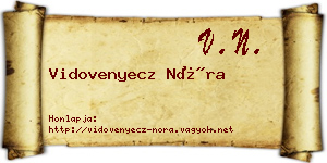 Vidovenyecz Nóra névjegykártya