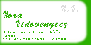 nora vidovenyecz business card